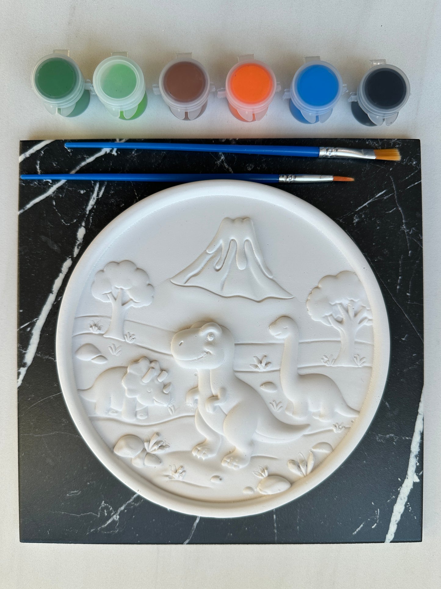 Dinosaur Plaque Paint Your Own Kit, DIY craft activity, paint party favor, dinosaur gift, craft kit for teens