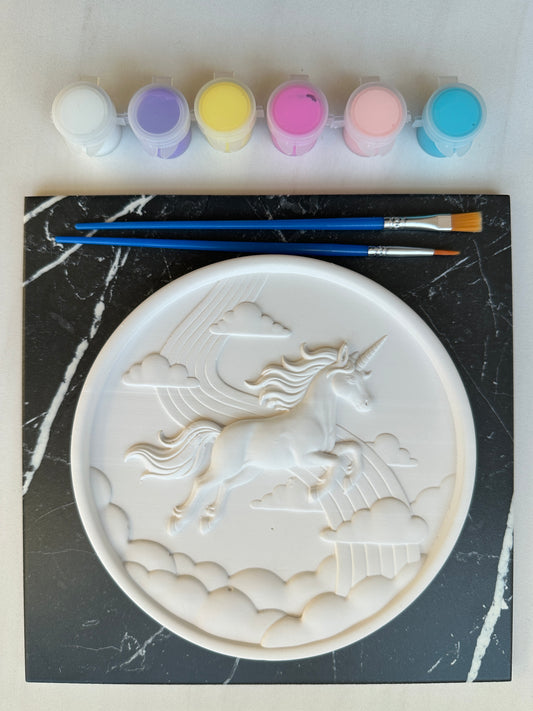Unicorn Plaque Paint Your Own Kit, DIY Craft Activity, Party Favor