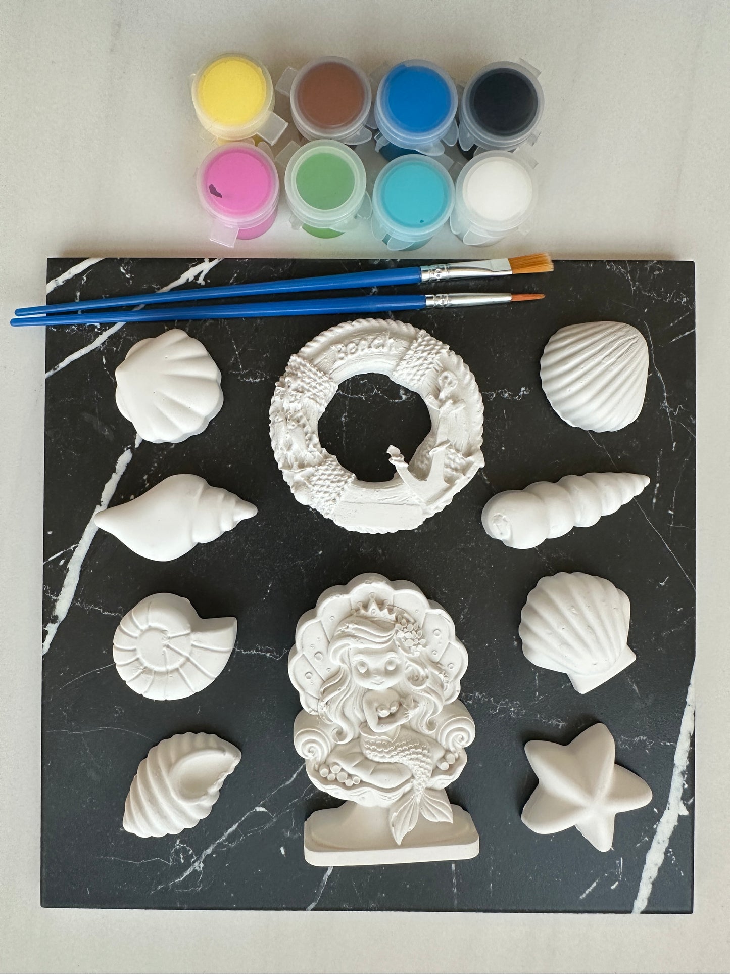 Nautical - Mermaid, Beach, Seashell Paint Your Own Kit,  Coastal Craft Party