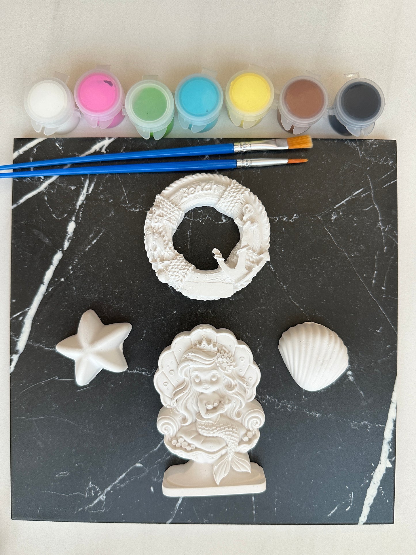 Nautical - Mermaid, Beach, Seashell Paint Your Own Kit,  Coastal Craft Party