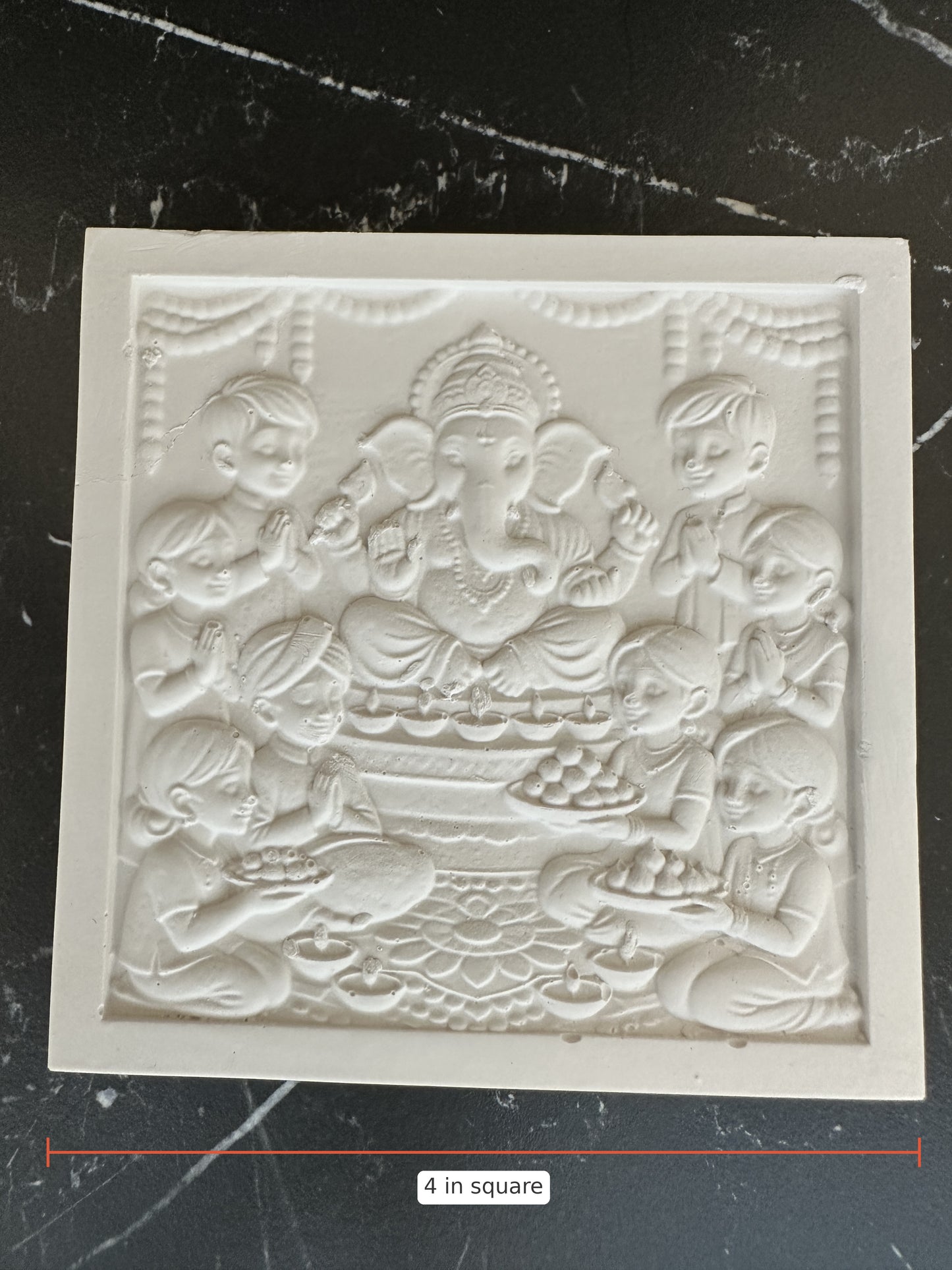 Ganesha Puja Scene Plaque, Paint Your Own Kit, , Ganesh Chaturthi, Indian God